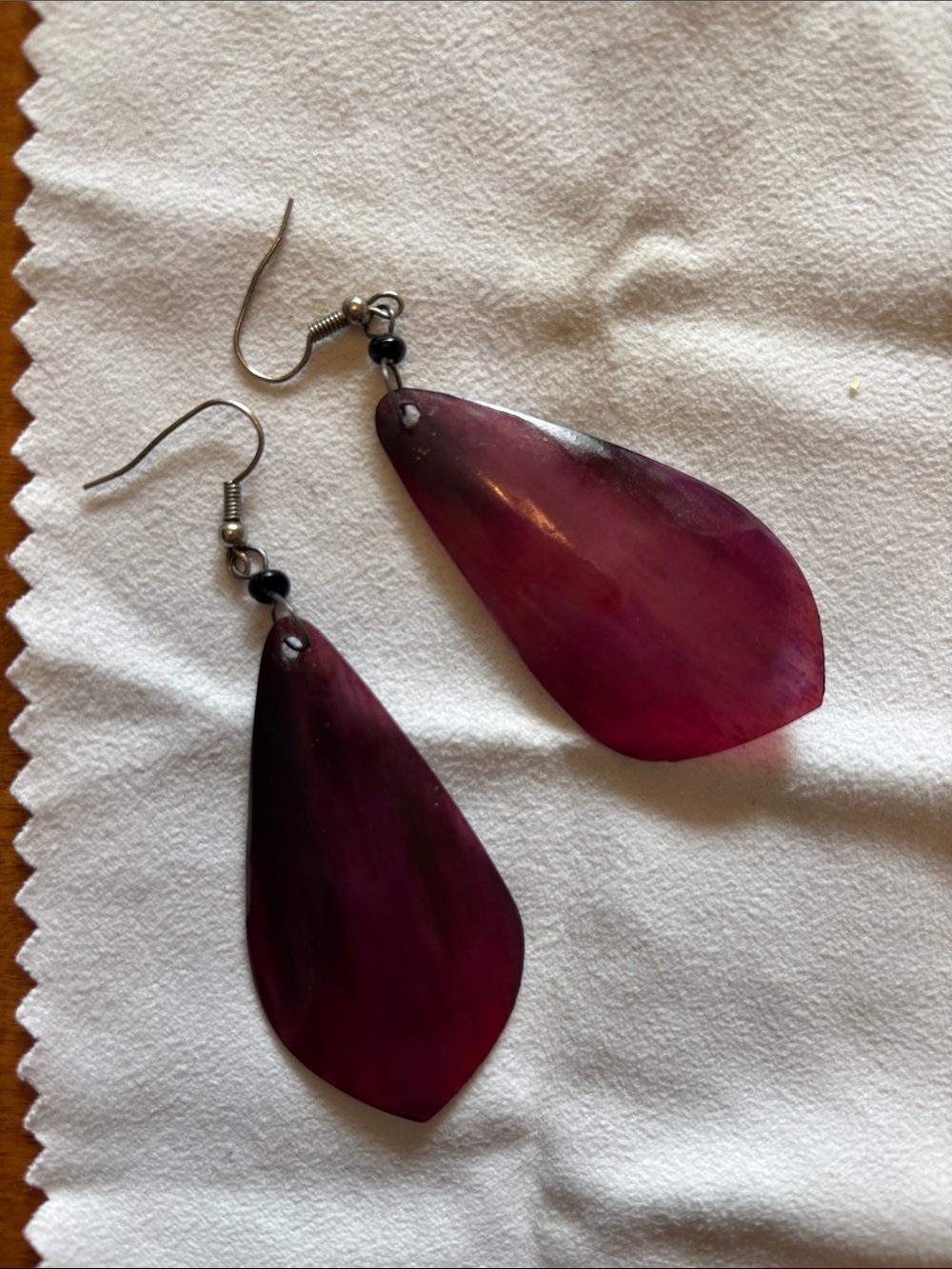 Purple earrings from Tanzania